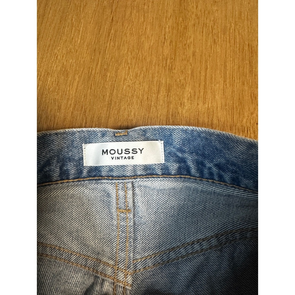 Moussy Vintage Distressed Ripped Destroyed Jeans Size 27 Light Wash Denim - Picture 6 of 11